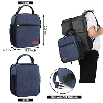 Lunch Box for Men & Women Durable Lunch Bag for Adults & Kids Reusable Small Lunchbox Blue - color: Blue