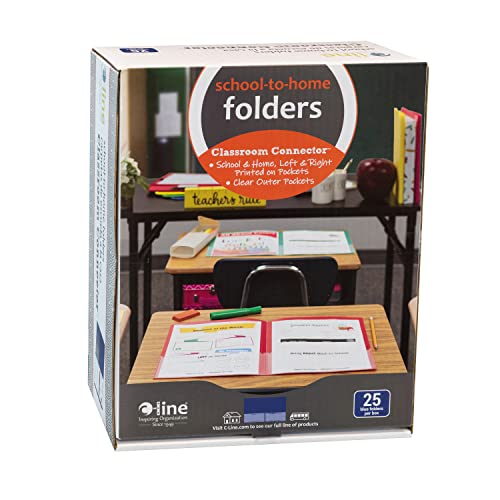 C-Line Classroom Connector School-to-Home Folders, Blue, 25 per Box (32005) (Pack of 6) - size: Box of 25 (Pack of 6)