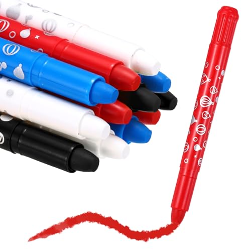 MECCANIXITY Twist Crayons, Twist Crayons Gel Watercolor Set Washable Silky Smooth for Arts Drawing DIY Craft Project Coloring Supplies Gift(White Blue Red Black, Pack of 12) - color: White Blue Red Black