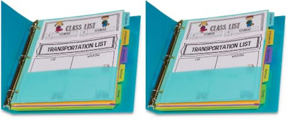 C-Line Bright Multi-Pocket 5-tab Index Dividers (Pack of 2) - size: 8.5" x 11" (A4) (Pack of 2)