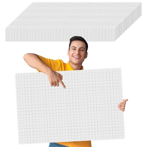 gisgfim 50 Sheets Large Graph Paper 24 x 36 In Graph Paper Pad 1/4 In Ruled Large Grid Paper Sheet Blueprint Paper Engineering Paper Poster for Architect Designer Mathematician Draftsman(White） - color: White