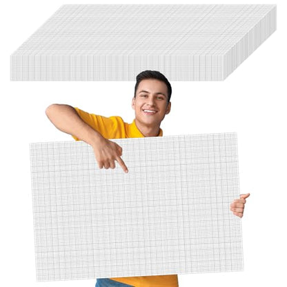 gisgfim 50 Sheets Large Graph Paper 24 x 36 In Graph Paper Pad 1/4 In Ruled Large Grid Paper Sheet Blueprint Paper Engineering Paper Poster for Architect Designer Mathematician Draftsman(White） - color: White