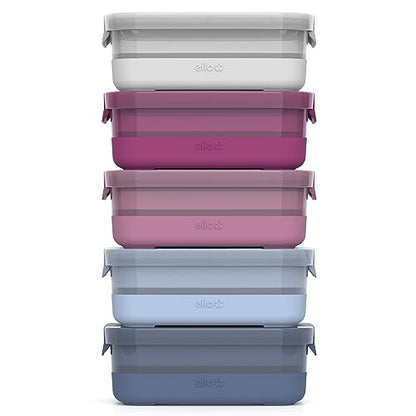Ello Plastic Meal Prep Set BPA Free Plastic Food Storage Container with Silicone Boot and Airtight Lids, Dishwasher, Microwave, and Freezer Safe. - style: 3.7 Cup Meal Prep Elderberry
