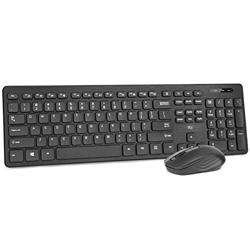 Wireless Keyboard and Mouse Combo - Rii Standard Office PC Keyboard and Optical Wireless Mice (Black (10 Pack)) - color: Black (10 Pack)