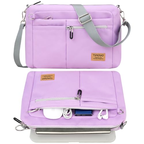 TiMOVO 9-11" Anti-Theft Tablet Sleeve with Strap for iPad, Purple | Anti-Theft Design Tablet Bag with Shoulder Strap, Fits iPad 10.9"/10.2", Air 11/5th/4th Gen 10.9", Galaxy Tab A9+ 11" - color: Purple