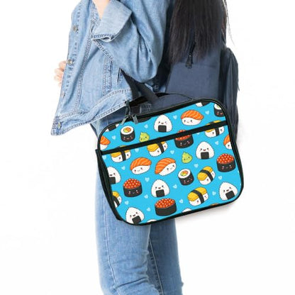 Sushi Lunch Box Insulated Reusable Lunch Bag Tote Cooler for Women Men Boy Girl School Work Office Picnic - color: Sushi