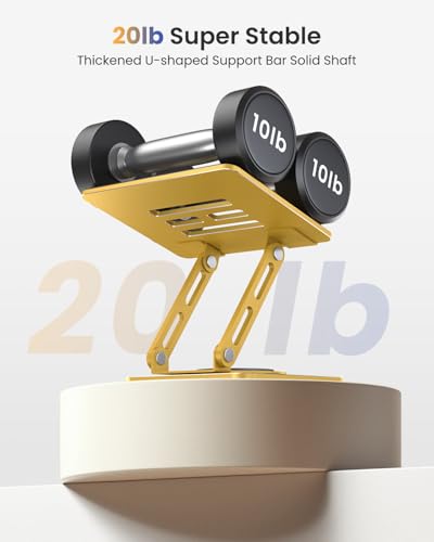 LOXP Metal Tablet Stand, 360 Rotating iPad Stand with Heavy-Duty Base, Tablet Holder Compatible with 4.0-16.9" Device, iPad Pro Air Mini, Kindle, Surface Tablet, Portable Monitors - Gold - color: Gold