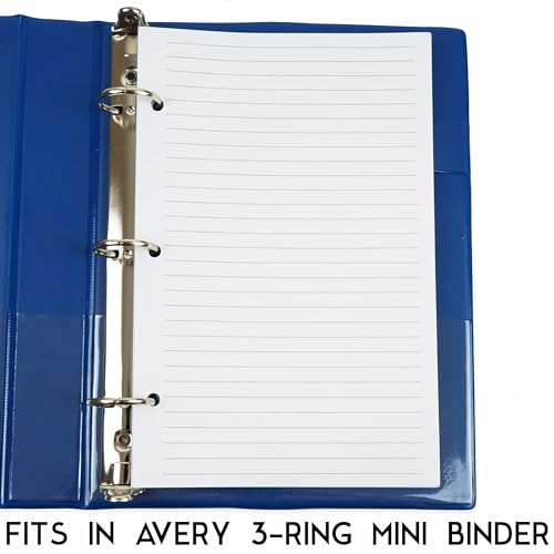 Half Letter Lined Paper, 3-Hole Punched, 500 Sheets/1,000 Pages, 100 GSM, Printer Paper Binder Refill, 5.5 in. x 8.5 in., fits in Half Letter 3-Ring Binders, Binder Refill Line Inserts (500-Sheet) - size: 500 Sheets/1000 Pages