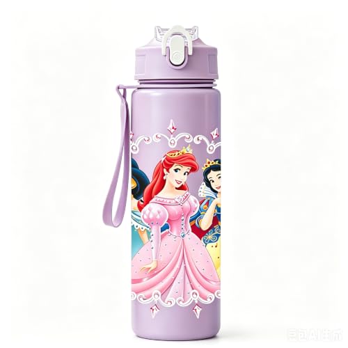 Cartoon Huntrix Water Bottle for Girls, 25oz Leak Proof with Straw Lid, Gifts for Girls (Princess) - color: Princess
