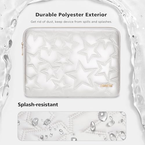 14 inch Laptop Sleeve Case for 14" MacBook Pro M5 M4 Max, Surface Laptop Studio 2, ThinkPad E14 Gen 6, IdeaPad 3i, 14.5" XPS 14, Inspiron 14, 14" Yoga Pro 7, HP Laptop Bag Cover, Off-White - color: Off-white, size: 14 inch / Macbook 14