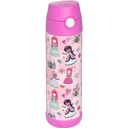 Snug Insulated Kids Water Bottle with Straw & Spout – Double-Wall Stainless Steel, Leakproof, Easy-Flip Lid – For School, Travel, Toddlers & Big Kids - Princess, 17oz - color: Princess, size: 16.9 Ounces