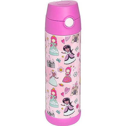 Snug Insulated Kids Water Bottle with Straw & Spout – Double-Wall Stainless Steel, Leakproof, Easy-Flip Lid – For School, Travel, Toddlers & Big Kids - Princess, 17oz - color: Princess, size: 16.9 Ounces