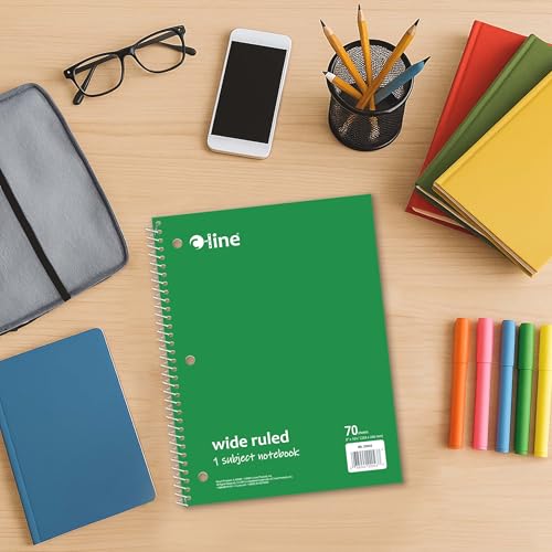 1-Subject Notebook, Wide Ruled, Green, Case of 24 (22043-CT) - color: Green