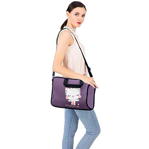 RICHEN 10 inch Messenger Bag Carrying Case Sleeve with Handle Accessory Pocket Fits 7 to 10-Inch Laptops/Notebook/ebooks/Kids Tablet/Pad (7-10.2 inch, Cute Cat) - color: Cute Cat, size: 7-10.2 inch