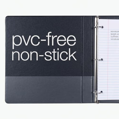 Oxford Ring Binders, 1" Round Ring Binders, View Binder, Covers on 3 Sides, XtraLife Hinge, Non-Stick, PVC-Free, Black, 225 Sheet Capacity (1002546) - color: Black, size: 1 Inch