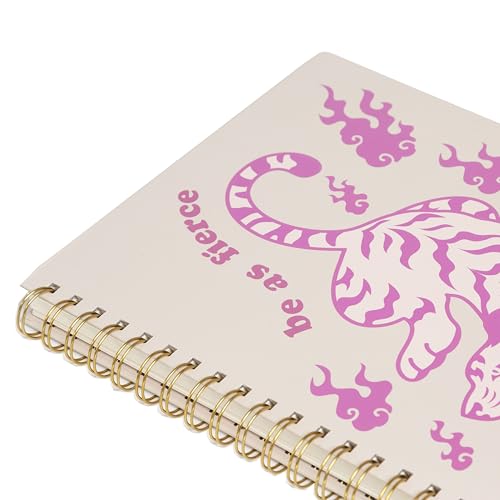 Pearhead Spiral Hardcover Notebook 8x10.5 – Pink Tiger College-Ruled Writing Journal with 200 Lined Pages, Perforated Paper for School, Notes & Creative Writing - color: Pink Tiger Spiral Notebook