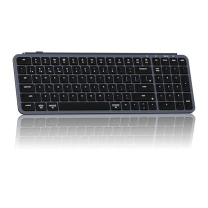 Keychron Ultra-Slim B2 Pro Bluetooth Keyboard 2.4 GHz Wireless Lightweight 96% Launcher Support with Numeric Keypad Compatible for Mac Windows Linux - Space Gray - color: Space Gray