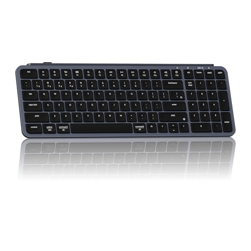 Keychron Ultra-Slim B2 Pro Bluetooth Keyboard 2.4 GHz Wireless Lightweight 96% Launcher Support with Numeric Keypad Compatible for Mac Windows Linux - Space Gray - color: Space Gray