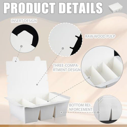 30 Pack 3 Compartment Paper Take Out Food Containers, 7.5x5.4x2.6" White Take Out Boxes, Disposable To Go Container Take Out Containers, Greaseproof Paper Bento Box Takeout Lunch Boxes with Lid - color: White-Flip Top