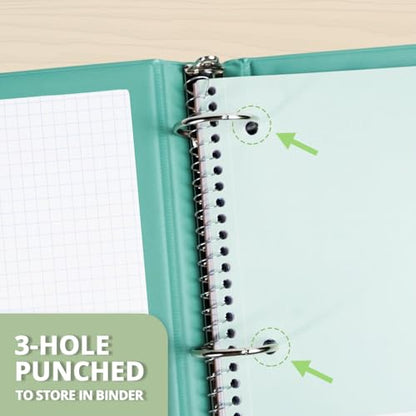 ONAVIA 1 Subject Graph Paper Spiral Notebook, 140 Pages | 70 Sheets, 8 x 10.5 in, School Notebooks, Graph Paper, Grid Pages, Math, Engineering - color: Black, size: 7.5 x 10.5''