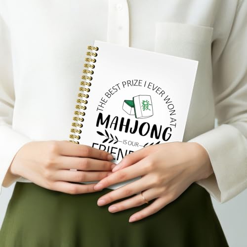 Mahjong Friendship Notebook Journal 5.5x8.3, Funny Mahjong Notebook Gifts for Women Friends Mah Jong Lovers Players, Mah Jong Accessories Journals, Hardcover Spiral Notebooks for Note Taking - color: 2