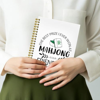 Mahjong Friendship Notebook Journal 5.5x8.3, Funny Mahjong Notebook Gifts for Women Friends Mah Jong Lovers Players, Mah Jong Accessories Journals, Hardcover Spiral Notebooks for Note Taking - color: 2