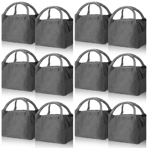 Chunful 12 Pcs Lunch Bags Bulk Reusable Insulated Lunch Box Bags with Aluminum Leakproof Tote for School Students Kids Women Men Children Adult Office Work Employees Travel - color: Gray