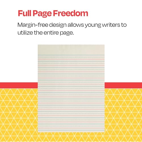 School Smart Zaner-Bloser Writing Paper,Handwriting Practice Lined Paper,Grade 3 Learning,1/2 Inch Rule,8 x 10-1/2 Inches,500 Sheets,(Pack of 10) - size: 8" x 10.5" (Pack of 10), style: 1/2 Inch Ruled
