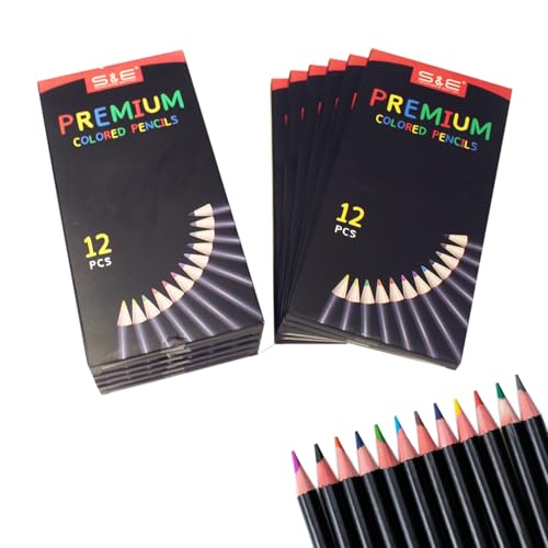 S & E TEACHER'S EDITION Colored Pencils 144Pcs, Pre-sharpened Super Soft Core Lead Coloring Pencils, Colored pencils,In Drawing Pencils, Woodcase Lead