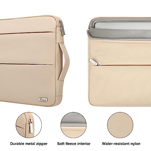 Voova 14 15 Inch Laptop Sleeve Case, Waterproof Computer Bag Cover Compatible with MacBook Air 15 M2/M3/M4 2022-2025, MacBook Pro 15, Hp chromebook 14, 14-15” Dell Lenovo Acer Asus, Apricot - color: Apricot, size: 14-15 Inch
