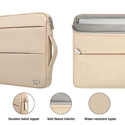 Voova 15.6 16 Inch Laptop Sleeve Case Compatible with MacBook Pro 16 M1/M2/M3/M4 Max 2019-2025, 15.6-16” Hp Lenovo Acer Asus, Waterproof Slim Computer Bag Cover with Handle, Apricot - color: Apricot, size: 15.6-16 Inch