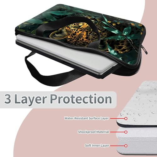 Laptop Sleeve Case Bag 15 inch, African Leopard Slim Carrying Case Durable Handbag Travel Laptop Bag for 15 inch MacBook Air M3/M2/15 Pro/Surface Laptop 7/6/5/4/3/ Dell XPS 15 Plus - color: African Leopard, size: 15 Inch