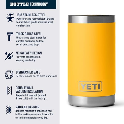 YETI Rambler Jr. 12 oz Kids Bottle, with Straw Cap - color: Alpine Yellow