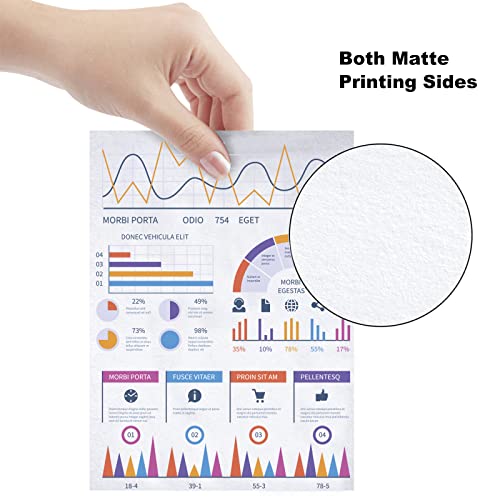 Uinkit 100 Sheets Matte Presentation tabloid paper 11x17 photo paper matte Double Sided 37lb Brochure Paper 6.5Mil for laser and Inkjet Printers - size: 11 x 17 x Matte