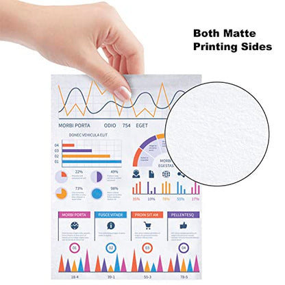 Uinkit 100 Sheets Matte Presentation tabloid paper 11x17 photo paper matte Double Sided 37lb Brochure Paper 6.5Mil for laser and Inkjet Printers - size: 11 x 17 x Matte