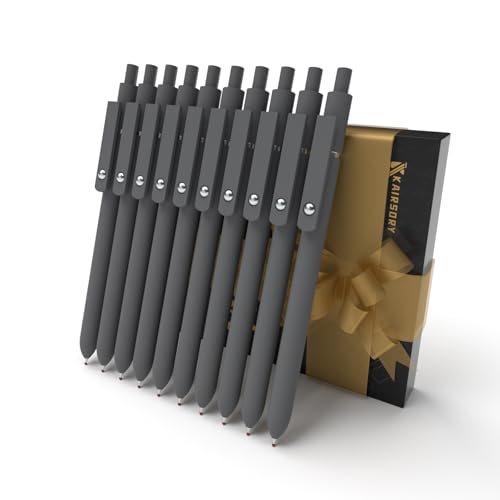 Gel Pens,0.5mm Fine Point Tip,Quick Drying Ink, Aesthetic Cute Office School Supplies Gifts for Women Men, High-End Series for Journaling Note Taking(10 Pcs Black Ink-Gray shaft pen) - color: 10 Pcs Gray shaft pen-Black Ink-0.5mm
