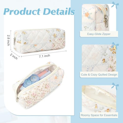 22Pcs Book Annotation Kit Aesthetic Pencil Case with Supplies School Annotation Supplies Gel Pen Transparent Sticky Note Taking Bible Study College Stationery Supplie (Patchwork Flowers) - color: Patchwork Flowers