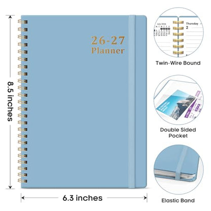 Planner 2026-2027, 6.3" x 8.5" Weekly and Monthly Academic Year Planner Calendar, July 2026 - June 2027, Hardcover Large School Planning Agenda With Tabs, Perfect for School & Office Supplies, A5, Baby Blue - color: G-Baby Blue, size: A5(6.3"x8.5")