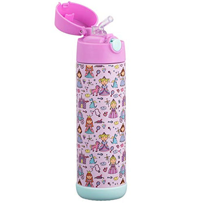 Snug Insulated Kids Water Bottle with Straw & Spout – Double-Wall Stainless Steel, Leakproof, Easy-Flip Lid – For School, Travel, Toddlers & Big Kids - Princess, 17oz - color: Princess, size: 16.9 Ounces