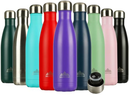 Mont-Clair Stainless Steel Water Bottle, Vacuum insulated - BPA Free, 12h Hot & 24h Cold Drinks, Metal Water Bottle 17 oz Leakproof, Ideal for Adult, Kids, Running - Purple - color: Purple, style: 17 Ounces