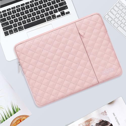 MOSISO Laptop Case 14 inch, 14 inch Laptop Sleeve Compatible with HP Lenovo Dell ASUS, HP Stream, Dell Latitude, Lenovo IdeaPad, Square Quilted Vertical Computer Bag with Pocket&Small Case, Chalk Pink - color: Chalk Pink, size: 14 inch