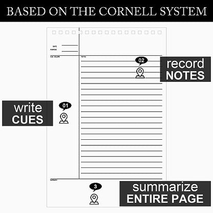 Cholemy 4 Pack Steno Notebooks, 6x9 Inches, 320 Sheets (80 Sheets/pad) Notes Notebook Top Spiral Ruled Writing Pads for School Office Business Students Teachers & Note Taking