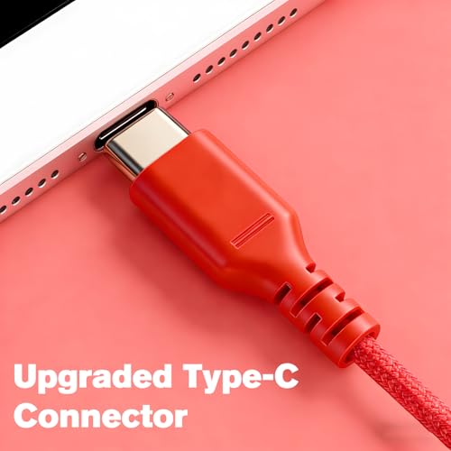 K6C Kids Headphones with USB-C, for Toddler & Kids Ages 2-12, 85dB Safe Volume Limited, Adjustable Headband & Foldable Wired, On-Ear Headphones for School, Travel, Tablet, iPad - color: Red