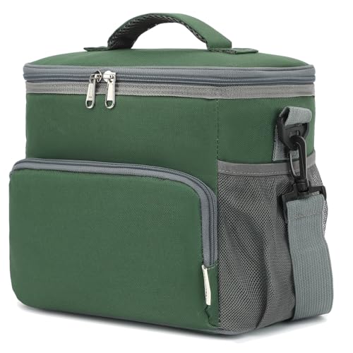 Insulated Lunch Bag for Adult/Women/Men, Reusable Large Lunch Box Cooler Soft Leakproof Tote, Thermal Meal Prep Lunch Pail with Adjustable Shoulder Strap for Picnic/Travel/Office,Army Green - color: Army Green