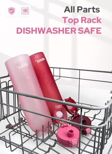 Opard Zip 32oz Plastic Water Bottle Dishwasher Safe, Leakproof Flip-Top Lid, BPA Free Tritan, Wide Mouth Reusable Sports Water Bottle for Gym Hiking Commuting Outdoor Travel and School - color: Sakura Pink, style: 32 Ounces