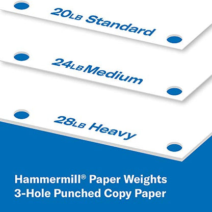 Hammermill Printer Paper, Great White 30% Recycled Paper, 3 Hole - 92 Bright, Made in the USA, 086702C - 10 Ream (5,000 Sheets) - size: 10 Ream | 5000 Sheets, style: 3 Hole (8.5x11)