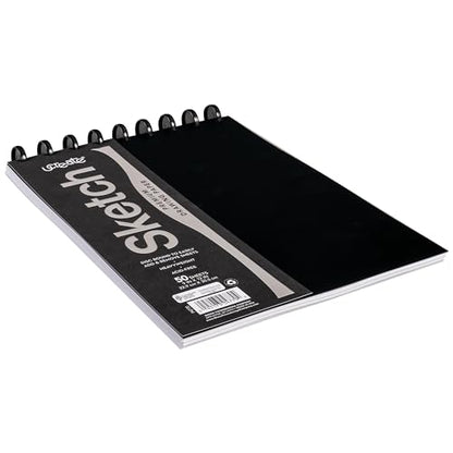UCREATE Disc Bound Sketch Book Heavyweight, 9'' x 12'', Silver 50 Sheets - style: Silver; 9" x 12"
