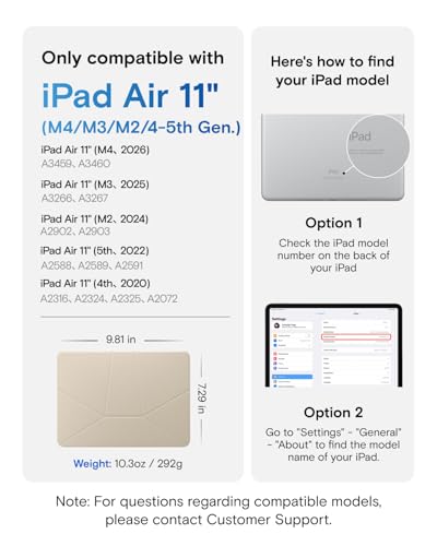 MOFT Dynamic Folio Case for iPad Air 11" (M4 2026 / M3 2025 / M2 2024) & iPad Air 10.9-inch 5th 4th Generation 2022 2020, Slim Magnetic Stand Case with 20+ Viewing Angles,Beach White x Terracotta - color: Beach White x Terracotta, size: iPad Air 11"(M4 20