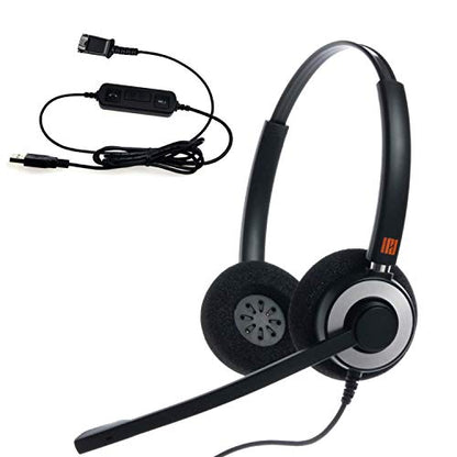 IPD IPH-165 USB Headset with Noise Cancelling Microphone for Office and Call cengter- Compatible with Skype, Microsoft Teams, Cisco Jabber, Avaya One-X and Other Soft Phones - color: Foam Cushion, style: Binaural