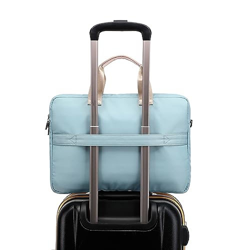 360 Protective Multi-Pockets Laptop Shoulder Bag Sleeve Case, Briefcase for 15.6 & 16 Inch Laptops (Light Blue) - color: Light Blue, size: 15 inch-15.6 inch